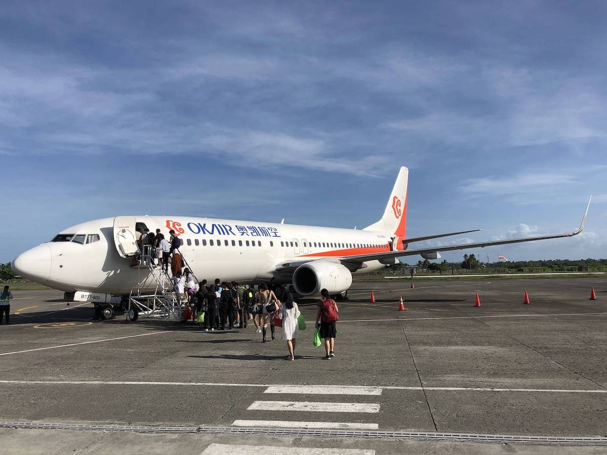 这次回国的飞机，奥凯航空